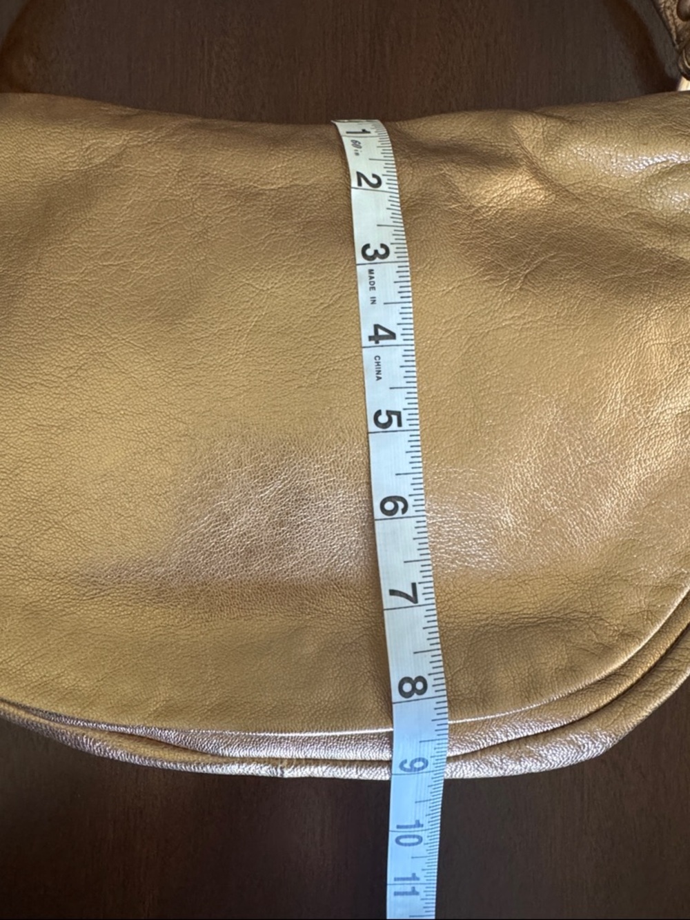 Coach Metallic Soft Leather Flap Hobo Shoulder Bag Gold/Rose Gold - NO CALLOUTS - Picture 16 of 16